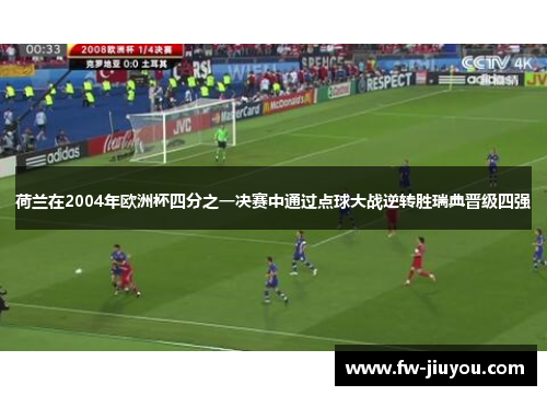 荷兰在2004年欧洲杯四分之一决赛中通过点球大战逆转胜瑞典晋级四强